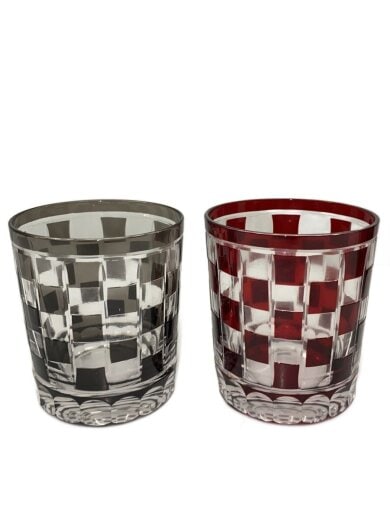 商品画像：吉谷硝子株式会社/切子グラス 市松ペアセット/2点セット/BLK/CO-1-2 1