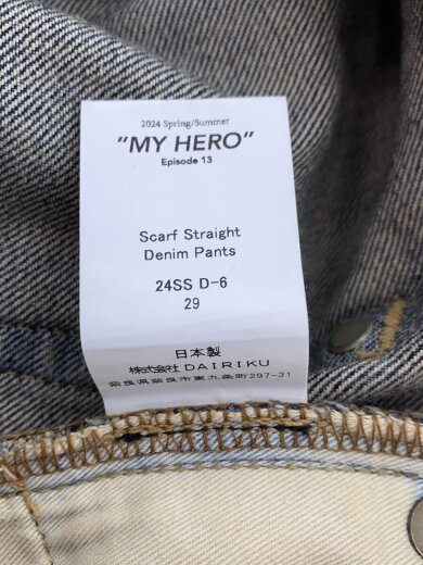 商品画像：Scarf Straight Denim Pants ボトム/29/コットン/IDG/プリント/24AW　D-6// 7