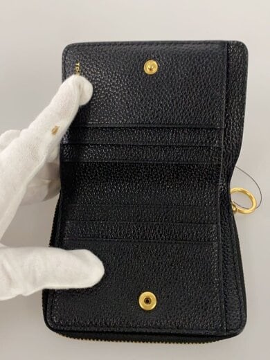商品画像：2つ折り財布/レザー/BLK/レディース// 7