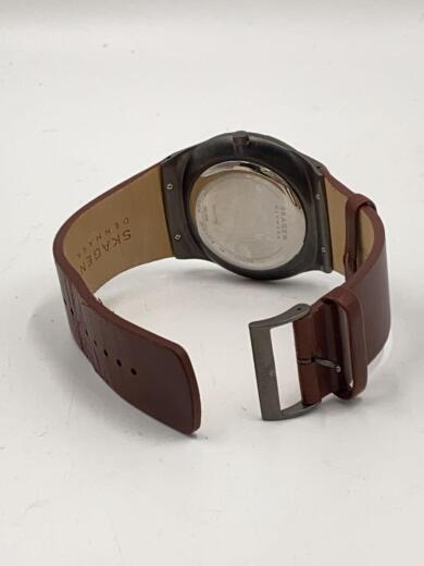 画像：SKAGENクォーツ腕時計/アナログ/レザー/NVY/BRW/SKW65744