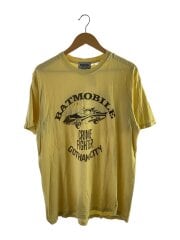 BATMAN/※ダメージ加工/Tシャツ/L/コットン/YLW/プリント