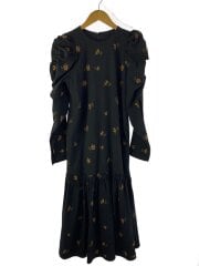 長袖ワンピース/花柄刺繍ワンピース/36/ポリエステル/BLK/花柄/72468080