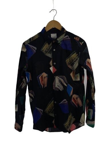 商品画像：長袖シャツ/M/コットン/NVY/総柄/PF-WR-31955 1