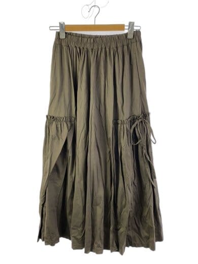 商品画像：ロングスカート/リラックスリボンスカート/M/コットン/KHK/無地/11005629 1