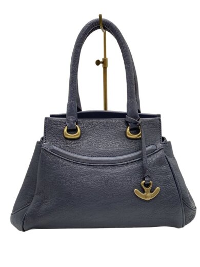 商品画像：ハンドバッグ/レザー/BLU/無地 1