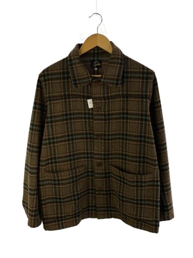 商品画像：長袖シャツ/S/ポリエステル/BRW/チェック/HM166 1