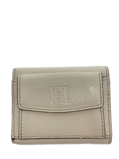 商品画像：3つ折り財布/レザー/WHT/無地/レディース// 1