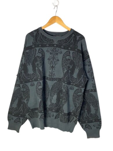 商品画像：JACQUARD CREWNECK/ニット・セーター(薄手)/L/コットン/NVY/総柄// 1