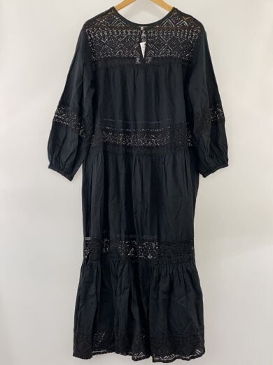 商品画像：2025年/HYU/レースギャザーワンピース/FREE/コットン/BLK/25-040-200-9000-2-0 2