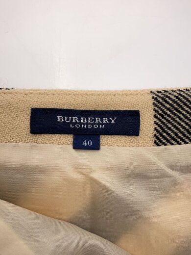 画像：BURBERRY LONDONロングスカート/40/ウール/BEG/チェック/FX027-006-144