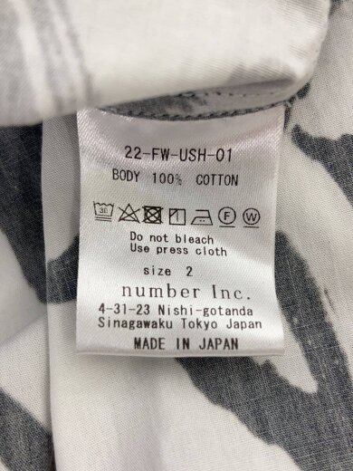 商品画像：長袖シャツ/2/コットン/WHT/総柄/22-FW-USH-01 4