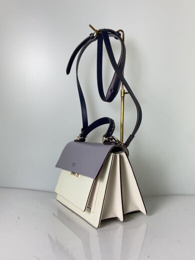 商品画像：ショルダーバッグ/バイカラープリーツショルダーバッグ/ハンドバッグ/2WAY 2