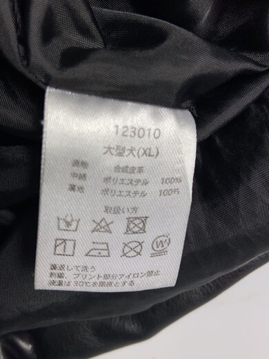 商品画像：レザージャケット・ブルゾン/XL/フェイクレザー/BLK/無地/クロムハーツ風/大型犬 4