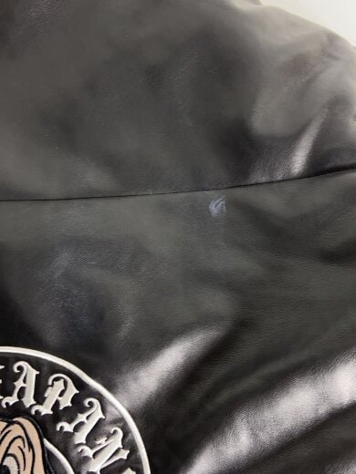 商品画像：レザージャケット・ブルゾン/XL/フェイクレザー/BLK/無地/クロムハーツ風/大型犬 7