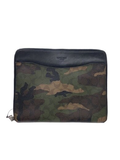 商品画像：セカンドバッグ/レザー/カーキ/カモフラ/クラッチバッグ/迷彩 1