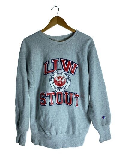 商品画像：スウェット/90s/UW STOUT/ウィスコンシン大学/リバースウィーブ/L/コットン/GRY 1