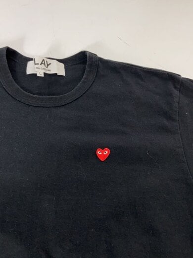 商品画像：Tシャツ/L/コットン/ブラック/AZ-T200/半袖/スモールハート/ハートロゴ/黒// 6