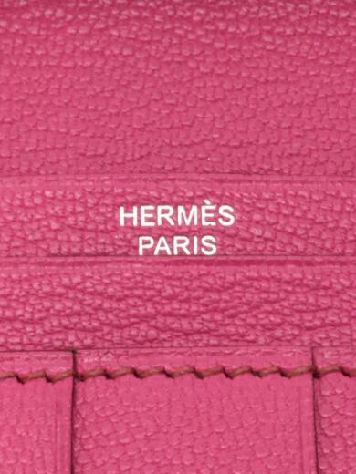 画像：HERMES長財布/レザー/PNK/レディース/ベアン/リザード/M刻印3