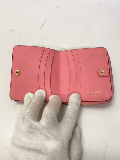 商品画像：2つ折り財布/レザー/PNK/無地/レディース/K8922 4