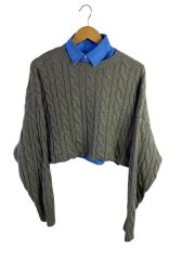 ニット・セーター(厚手)/1/シャツレイヤードケーブル短丈ニット/無地/09WNT254102