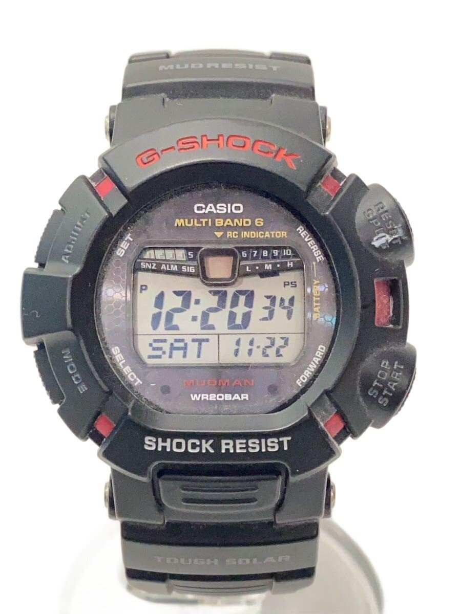 CASIO / ソーラー腕時計・G-SHOCK/デジタル/ラバー/BLK/BLK/SS