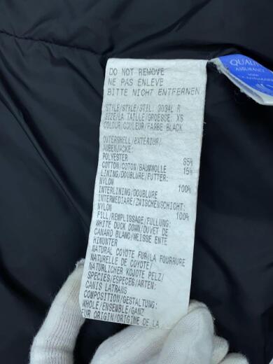 画像：CANADA GOOSEダウンジャケット/XS/ポリエステル/BLK/無地/3034L/両袖擦れ有5