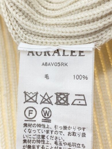 画像：AURALEE18AW/SUPER FINE WOOL RIB KNIT V NECK P/O/0/ウール/IVO/A8AV05RK4
