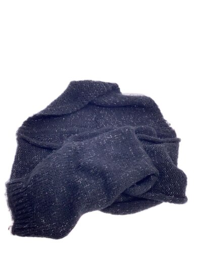 商品画像：マフラー/ポリエステル/BLK/無地/レディース 1