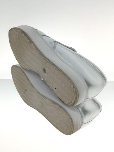 画像：ALL BLACKスリッポンシューズ/38/SLV/レザー/編みデザイン/601-11550673