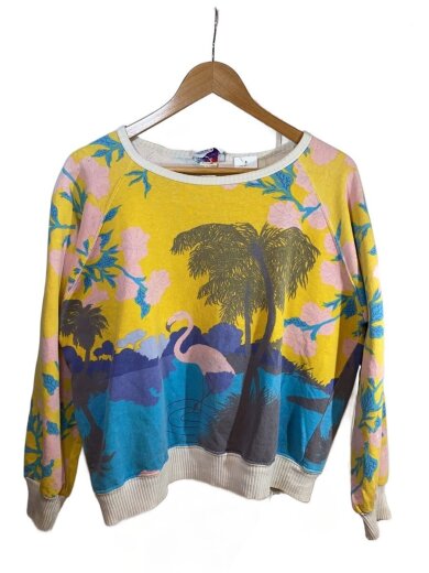 商品画像：MCMXLVII/80s頃/ラグランスウェット/ヨゴレ有/M/コットン/マルチカラー/総柄 1