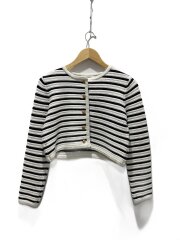 Muriel Striped Knit Jacket/FREE/コットン/ホワイト/ボーダー/1251202049
