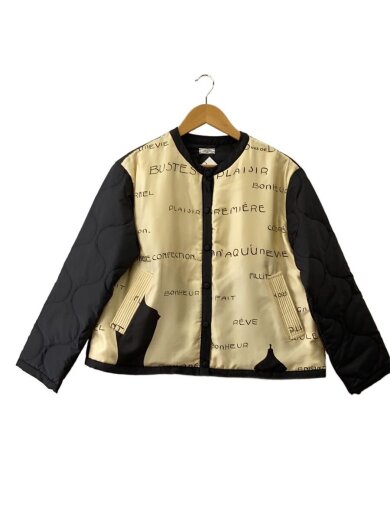 商品画像：リバーシブル中綿ジャケット/ポリエステル＆シルク/BLK// 1