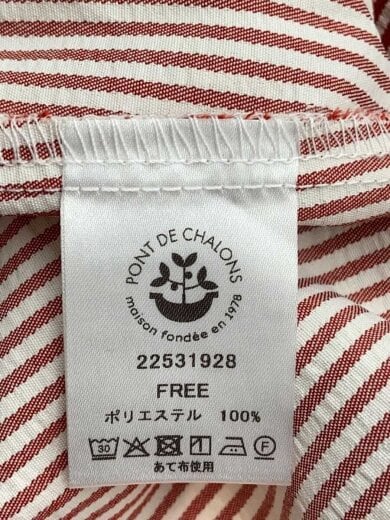 商品画像：25SS/シアーサッカーフリルスタント半袖ワンピース/FREE/ポリエステル/RED/ストライプ/225319 4