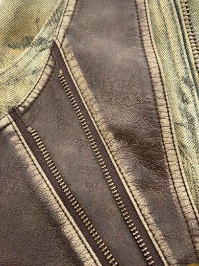 商品画像：レザーコンビ/ボトム/M/加工/デニム/スレ有/使用感有// 6