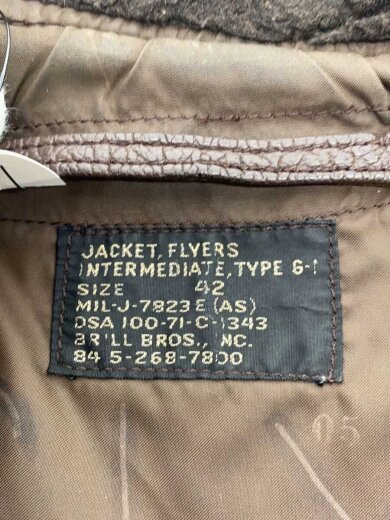 商品画像：70s/G-1/BRILL BROS.INC.社製/リブダメージ/フライトジャケット/42/レザー/BRW 3