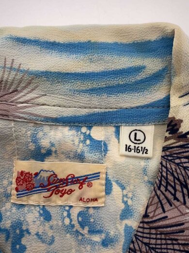 商品画像：SHOOT STRAIGHT CARPS/襟汚れ有/L/レーヨン/BLU/総柄/SS37149 3