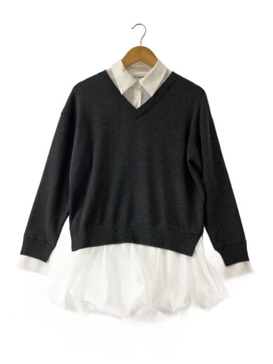 商品画像：25AW/ニットドッキングバルーンワンピース/one/ポリエステル/GRY/LWNO255024 1