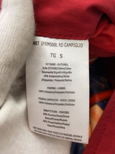 商品画像：薄ヨゴレ有/ダウンジャケット/S/コットン/RED 4