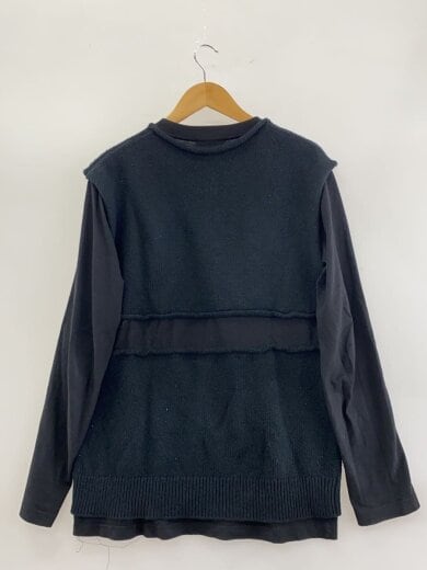 商品画像：layered knit sweatshirt/M/ウール/BLK/JSMU707010MU249508 2