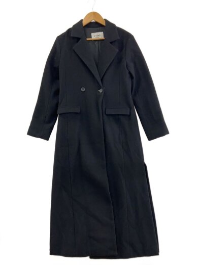 商品画像：ロングスリムスリットコート/M/ウール/BLK/1119500462-0/使用感有 1