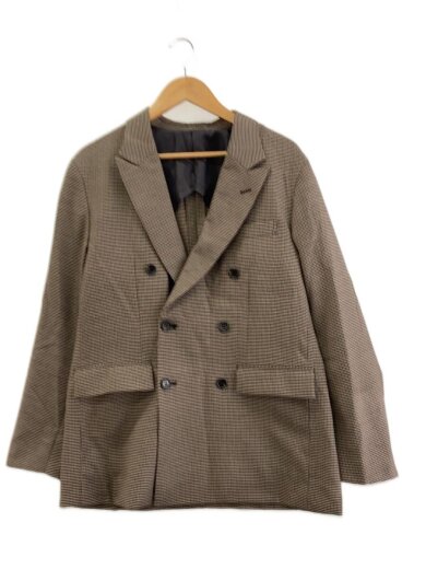 商品画像：26ss/ガンフラブチェックダブルブレザー/テーラード/M/ポリエステル/BRW/チェック 1