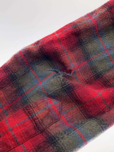 商品画像：50s/長袖シャツ/16/ウール/RED/オンブレCK 5