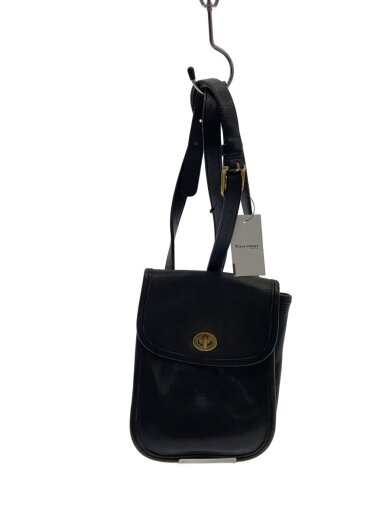 画像：COACHOLD/スレ・状態考慮/ターンロック/ショルダーバッグ/レザー/BLK1