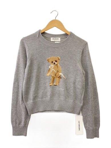 商品画像：26SS/ハートサテンニット/ニット・セーター(薄手)/FREE/コットン/GRY/LWNT261090 1