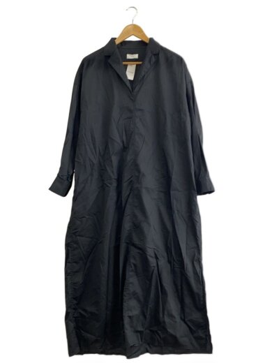 商品画像：25年/ハイカウントツイルシャツワンピース/長袖ワンピース/--/コットン/BLK// 1