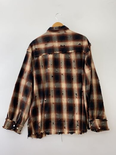 商品画像：DAMAGE OMBRE CHECK L/S SHIRTS/ネルシャツ/L/コットン/BRW/オンブレCK// 2