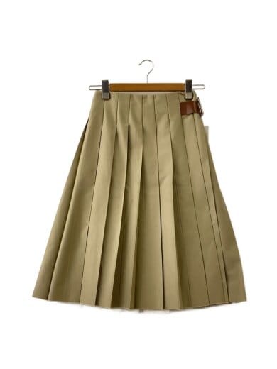 商品画像：PLEATED WRAP SKIRT CHINO/スカート/XS/コットン/BEG/無地/MB231-6001 1