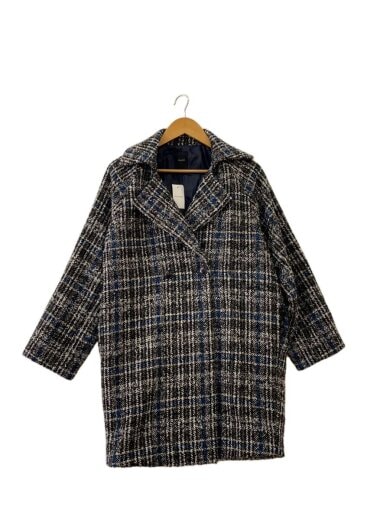 商品画像：24AW/ループチェックバレルコート/S/ポリエステル/BLK/MN242C57// 1