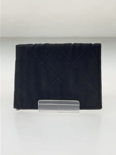 商品画像：2つ折り財布/ナイロン/BLK/無地/レディース/プレート錆有/内側レザー 2