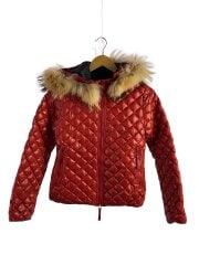 ダウンジャケット/40/ポリエステル/RED/無地